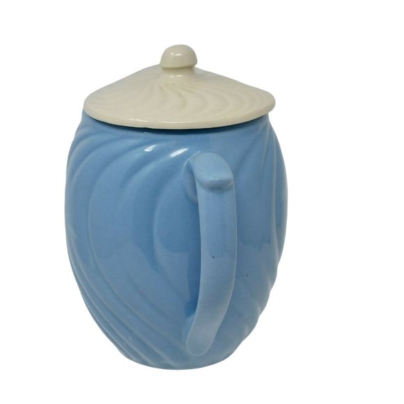 Pitcher With Lid USA Ceramic Swirl Design Vintage Home Decor 7" Tall - Picture 4 of 11